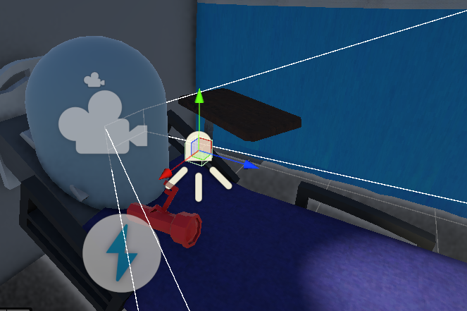 Hospital bed scene setup in Unity