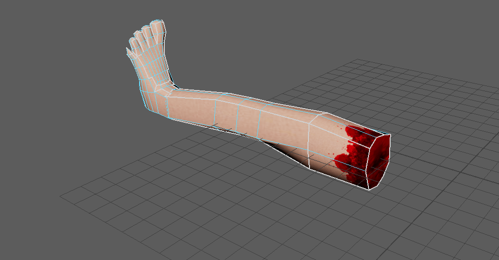 Character arm model with topology visible