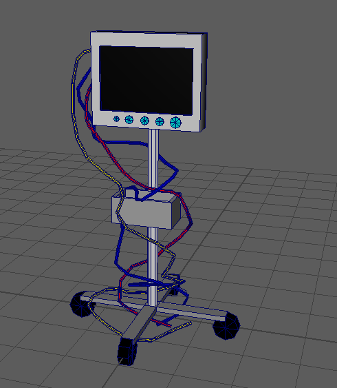 Detailed wireframe view of a vital-sign monitor