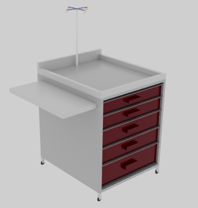 Final render of a medical crash cart